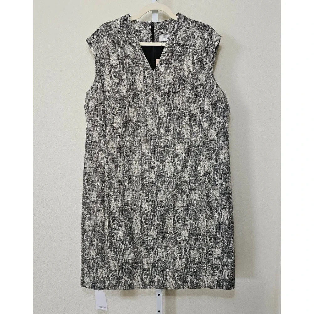 M.M. LAFLEUR NWT Aditi Crackle Sleeveless Black & Cream Dress Sz +3 (US 3X) - Picture 2 of 15